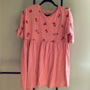 ASOS Mini Silhouette Embroidered Pink Babydoll Dress 6